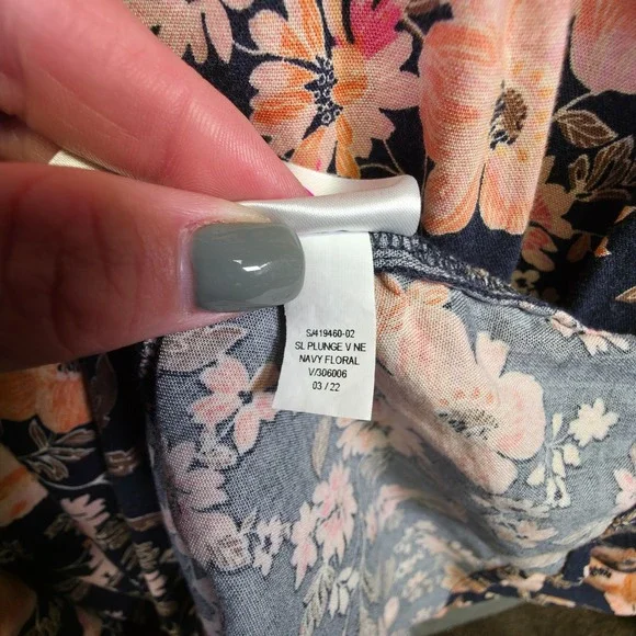 Old Navy Dress Womens XL Blue Tiered Floral Cottagecore Smocked Waist Midi Flowy - Picture 11 of 16